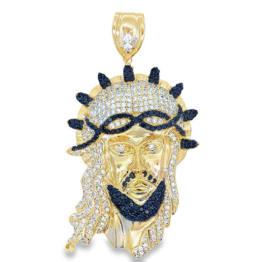 Jesus Halo Crown Gold CZ Iced Out Pendant