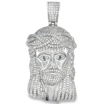 Jesus Piece CZ Iced Out Pendant Stainless Steel