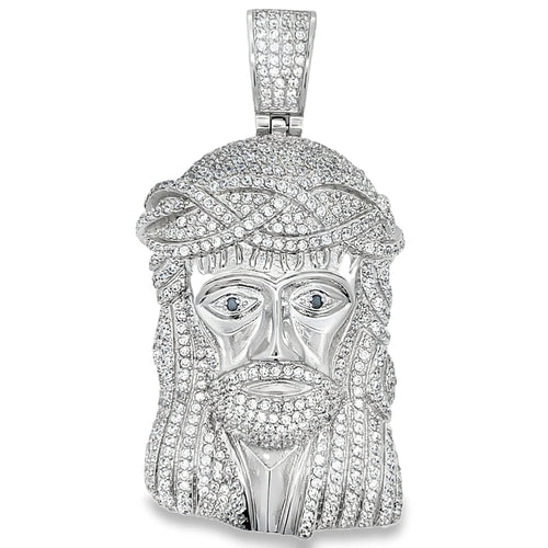 Jesus Piece CZ Iced Out Pendant Stainless Steel