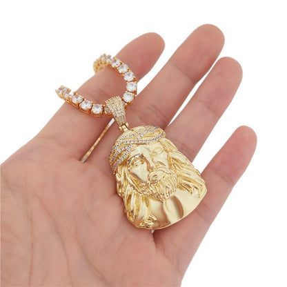 Jesus Piece Detailed Pendant in White / Yellow Gold