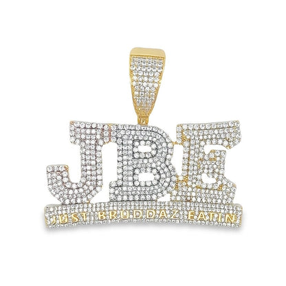 Just Bruddaz Eatin JBE VVS CZ Hip Hop Iced Out Pendant