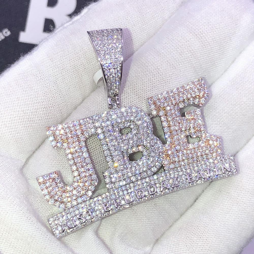 Just Bruddaz Eatin JBE VVS CZ Hip Hop Iced Out Pendant