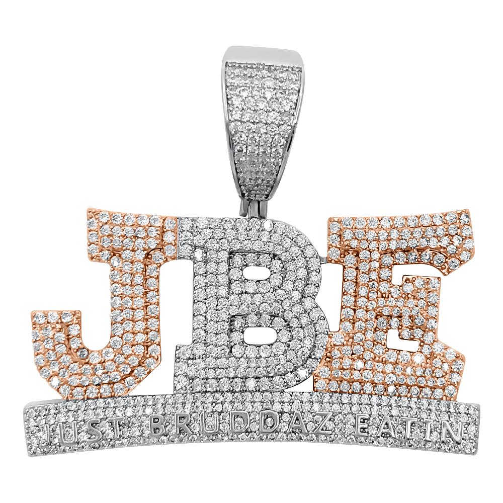 Just Bruddaz Eatin JBE VVS CZ Hip Hop Iced Out Pendant