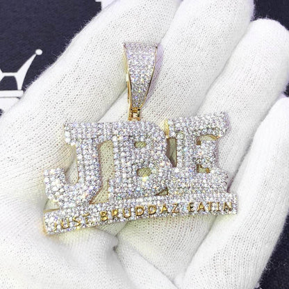 Just Bruddaz Eatin JBE VVS CZ Hip Hop Iced Out Pendant
