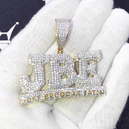 Just Bruddaz Eatin JBE VVS CZ Hip Hop Iced Out Pendant