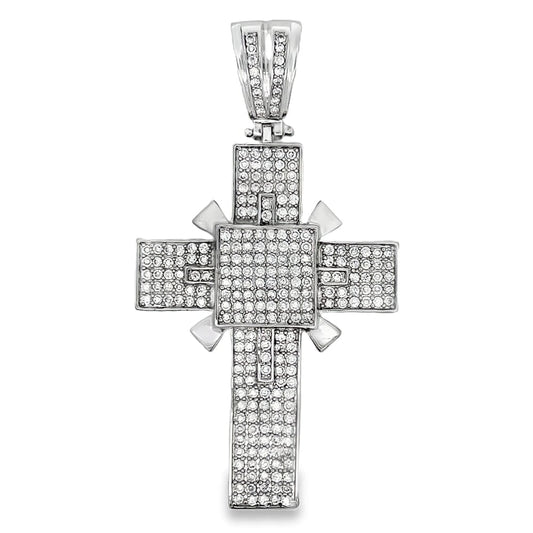 Killer Bling Bling Cross Micro Pave Totally Covered in CZ Ice