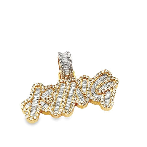 KING Graffiti Diamond Pendant 3.03cttw 10K Yellow Gold