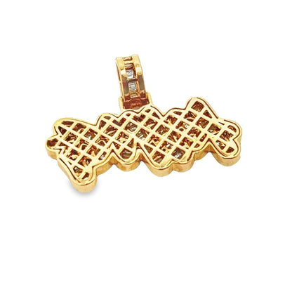 KING Graffiti Diamond Pendant 3.03cttw 10K Yellow Gold