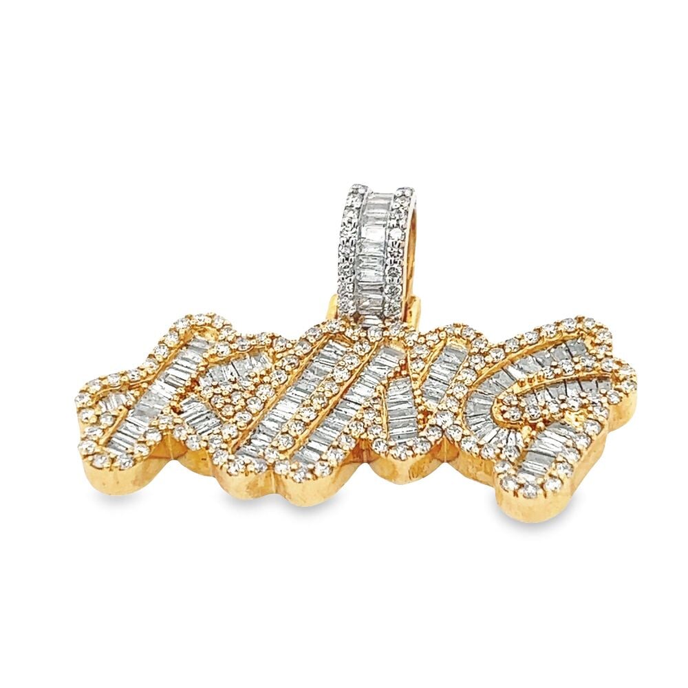 KING Graffiti Diamond Pendant 3.03cttw 10K Yellow Gold