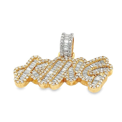 KING Graffiti Diamond Pendant 3.03cttw 10K Yellow Gold