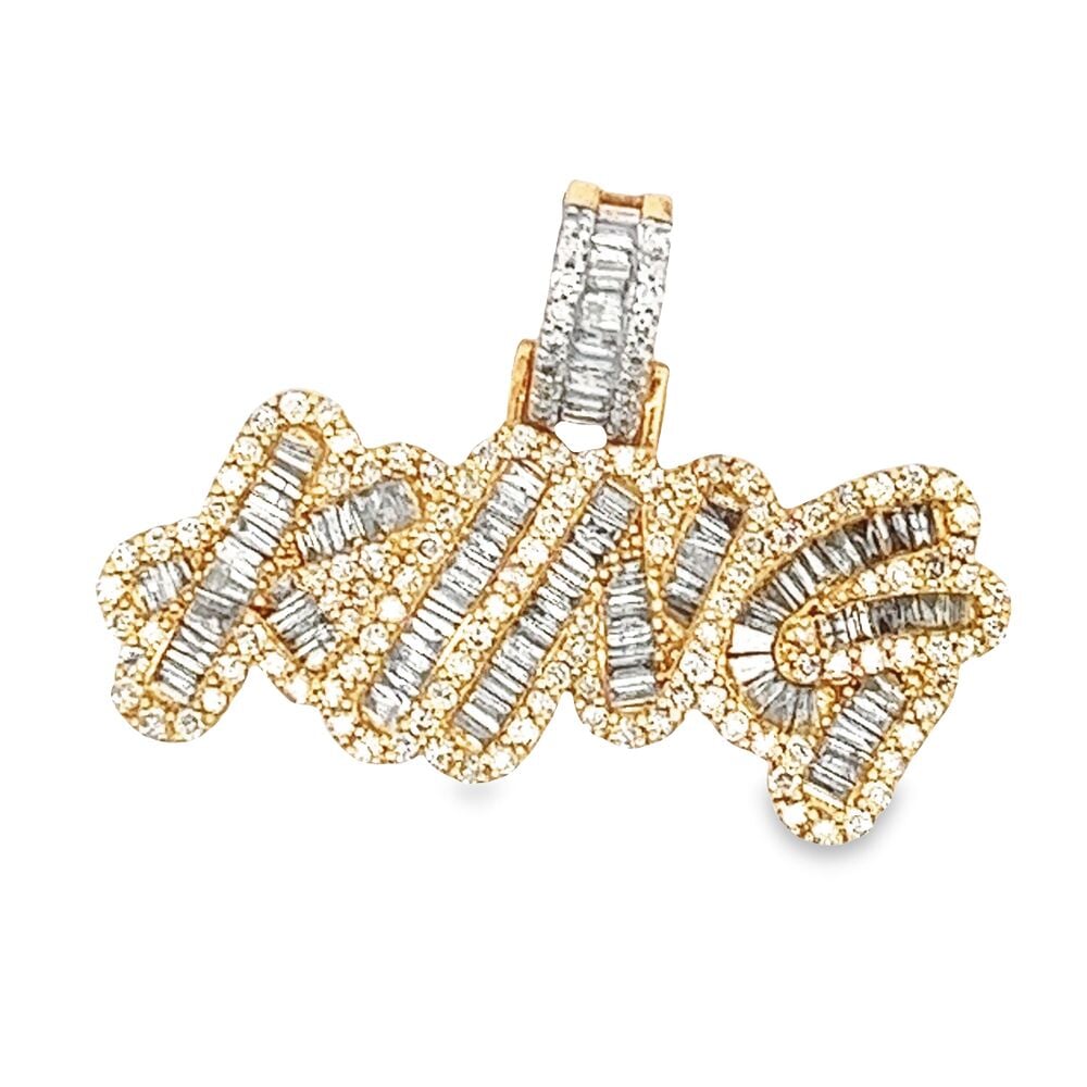 KING Graffiti Diamond Pendant 3.03cttw 10K Yellow Gold