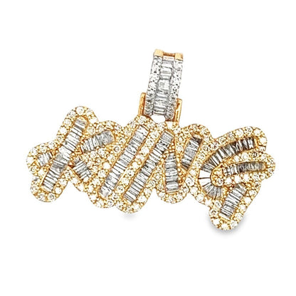 KING Graffiti Diamond Pendant 3.03cttw 10K Yellow Gold