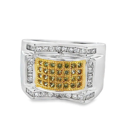 Kings Yellow CZ Ring .925 Sterling Silver