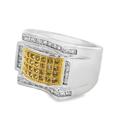 Kings Yellow CZ Ring .925 Sterling Silver