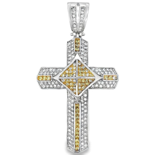 Kite Cross Canary CZ Iced Out Pendant