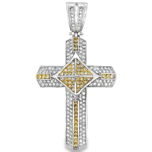 Kite Cross Canary CZ Iced Out Pendant