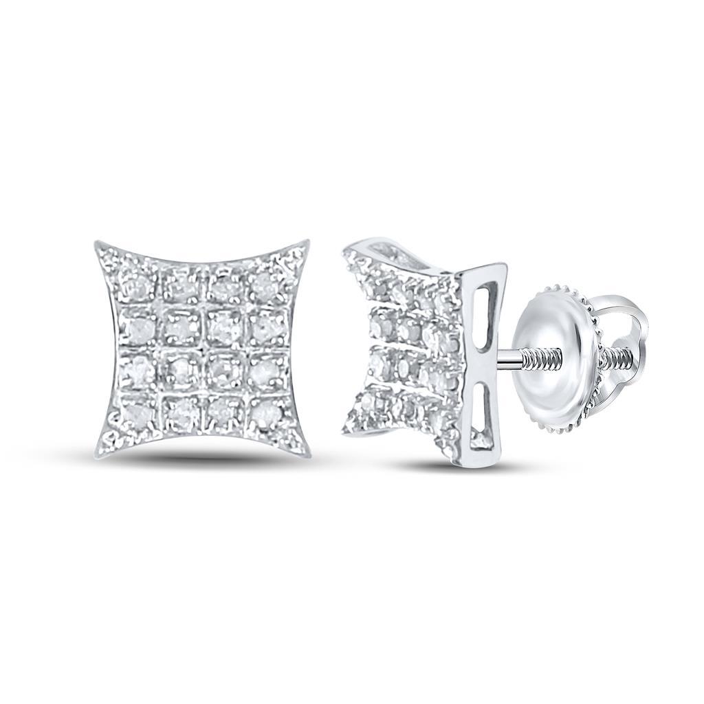 Kite Edgeless Micro Pave Diamond Earrings 10K Gold