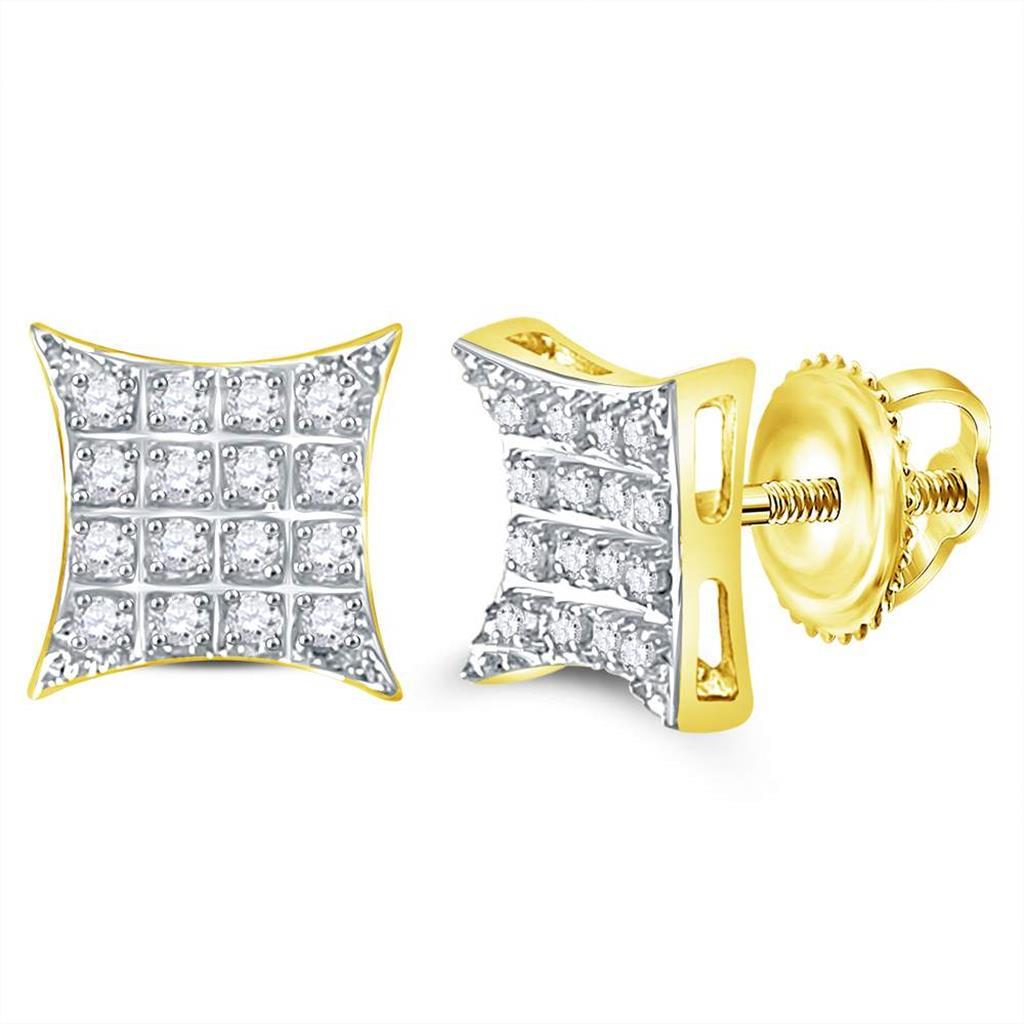 Kite Edgeless Micro Pave Diamond Earrings 10K Gold