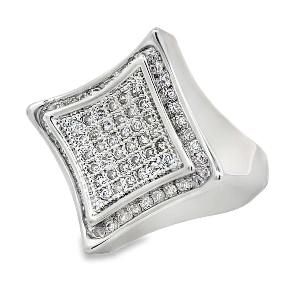 Kite Halo CZ Ring .925 Sterling Silver