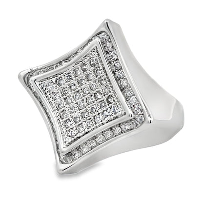 Kite Halo CZ Ring .925 Sterling Silver