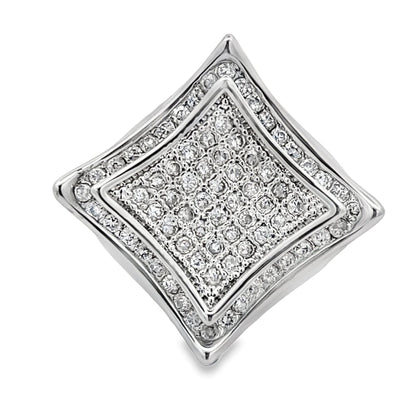 Kite Halo CZ Ring .925 Sterling Silver