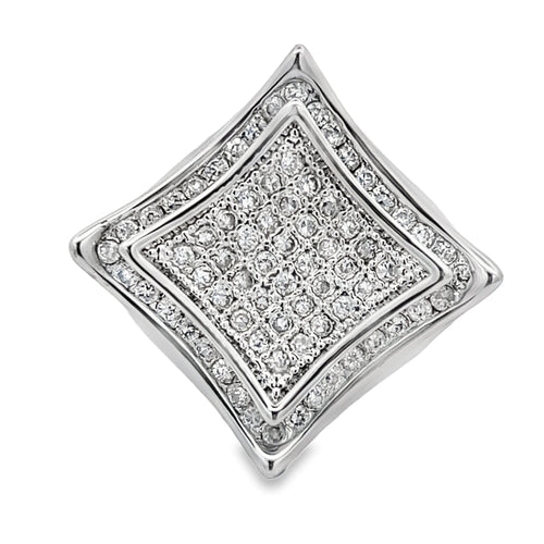Kite Halo CZ Ring .925 Sterling Silver