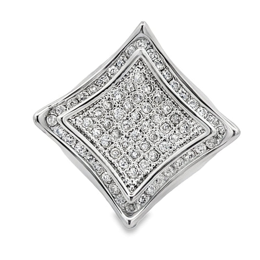 Kite Halo CZ Ring .925 Sterling Silver