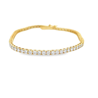 Lab Grown Diamond Tennis Bracelet CVD Solid 14K Gold