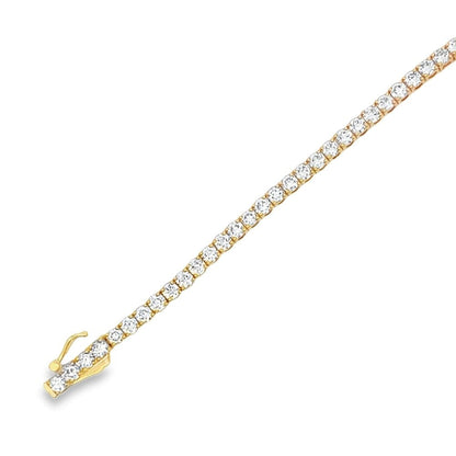 Lab Grown Diamond Tennis Bracelet CVD Solid 14K Gold