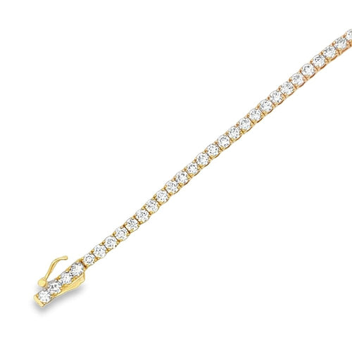Lab Grown Diamond Tennis Bracelet CVD Solid 14K Gold