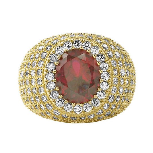Lab Ruby Masterpiece Bling Bling Micro Pave Ring
