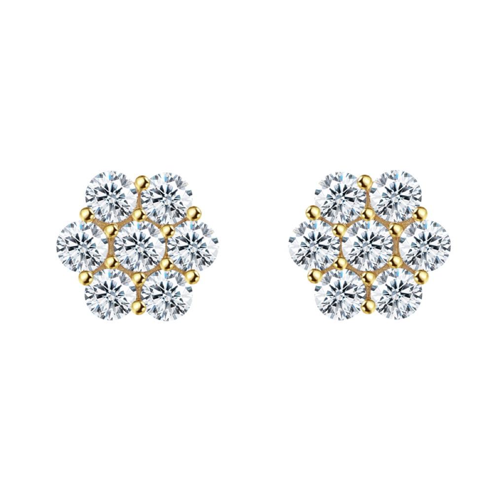 Large Cluster 4.2cttw VVS Moissanite Earrings .925 Sterling Silver
