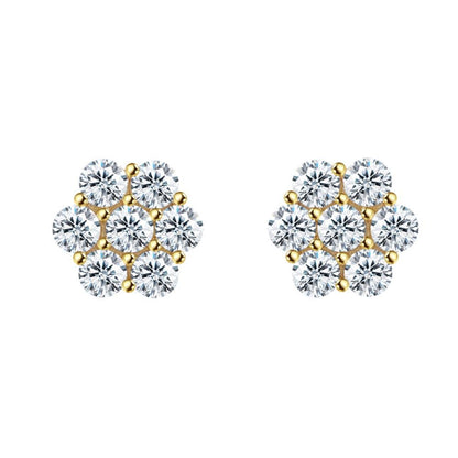 Large Cluster 4.2cttw VVS Moissanite Earrings .925 Sterling Silver