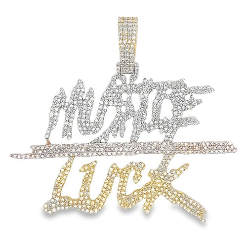 Large Hustle Luck Diamond Pendant 3.50cttw 10K Gold 3 Tone
