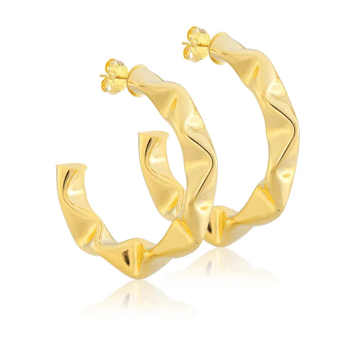 Large Wrinkled Hoops (Shiny Gold)