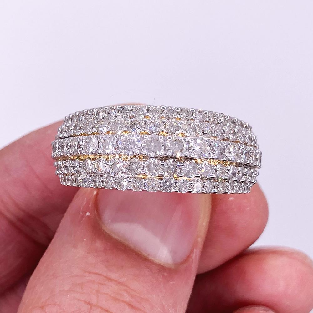 Layered 5 Row Diamond Ring 2.78cttw 10K Yellow Gold