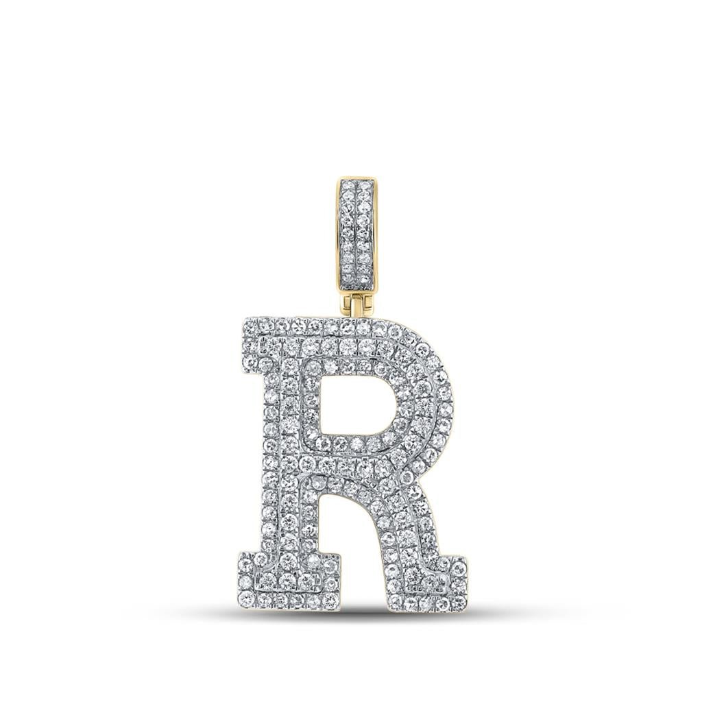 Layered A-Z Letter Initial Diamond Pendant 10K Yellow Gold
