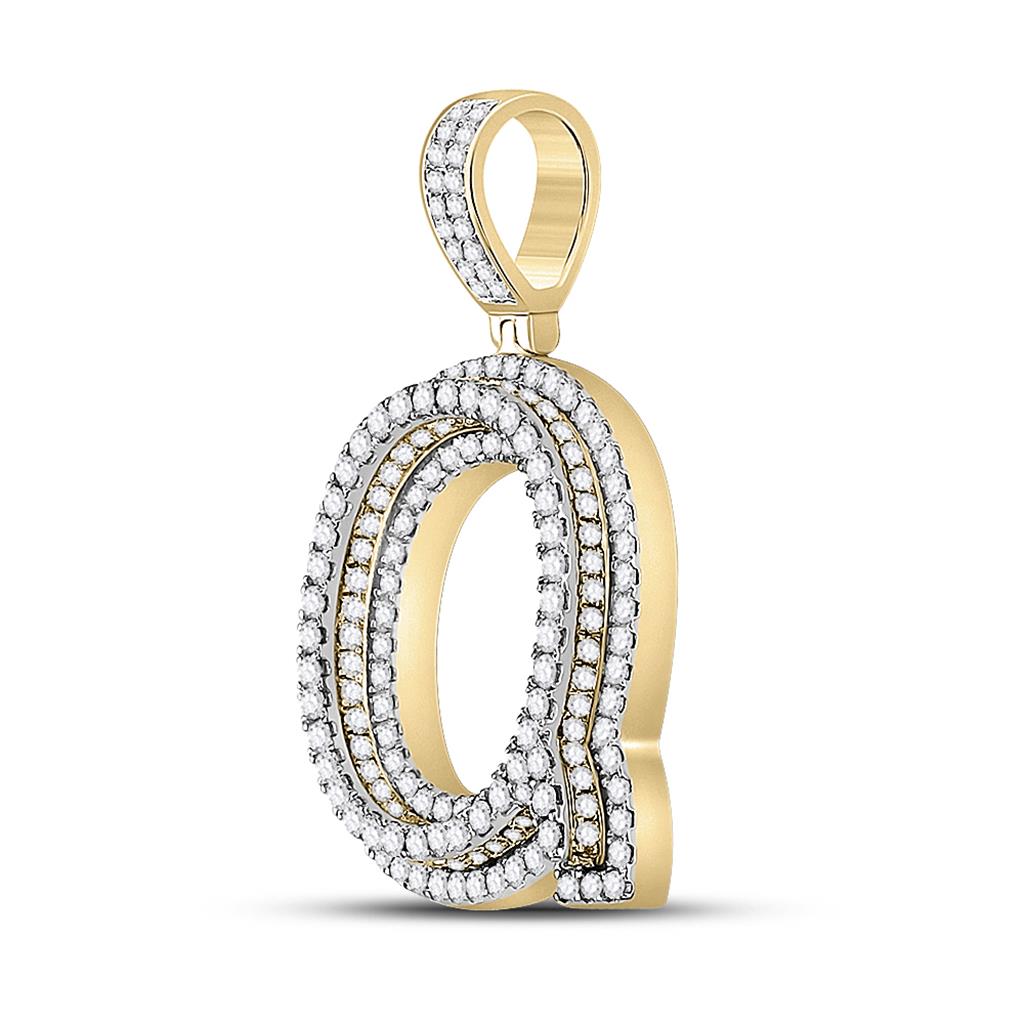 Layered A-Z Letter Initial Diamond Pendant 10K Yellow Gold