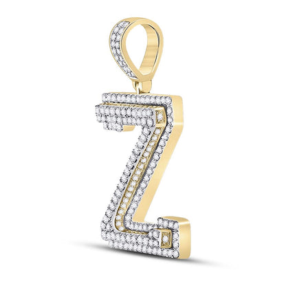 Layered A-Z Letter Initial Diamond Pendant 10K Yellow Gold