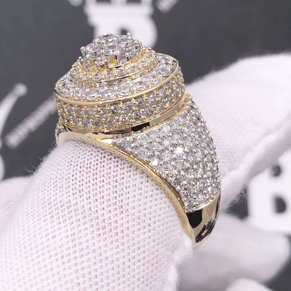 Layered Cluster 3.55cttw Diamond Ring 10K Yellow Gold