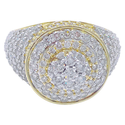 Layered Cluster 3.55cttw Diamond Ring 10K Yellow Gold