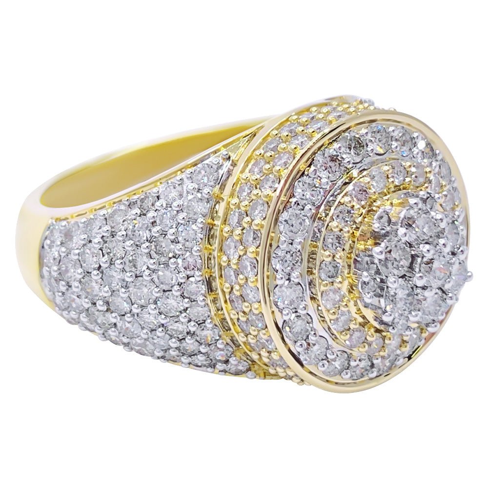 Layered Cluster 3.55cttw Diamond Ring 10K Yellow Gold