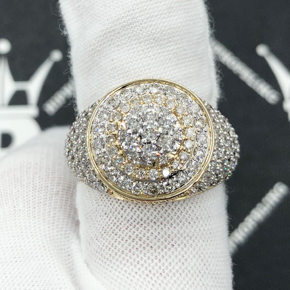 Layered Cluster 3.55cttw Diamond Ring 10K Yellow Gold