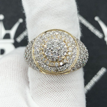 Layered Cluster 3.55cttw Diamond Ring 10K Yellow Gold