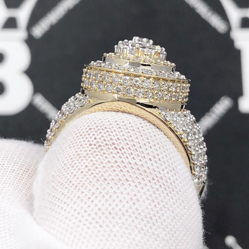 Layered Cluster 3.55cttw Diamond Ring 10K Yellow Gold