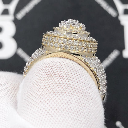 Layered Cluster 3.55cttw Diamond Ring 10K Yellow Gold