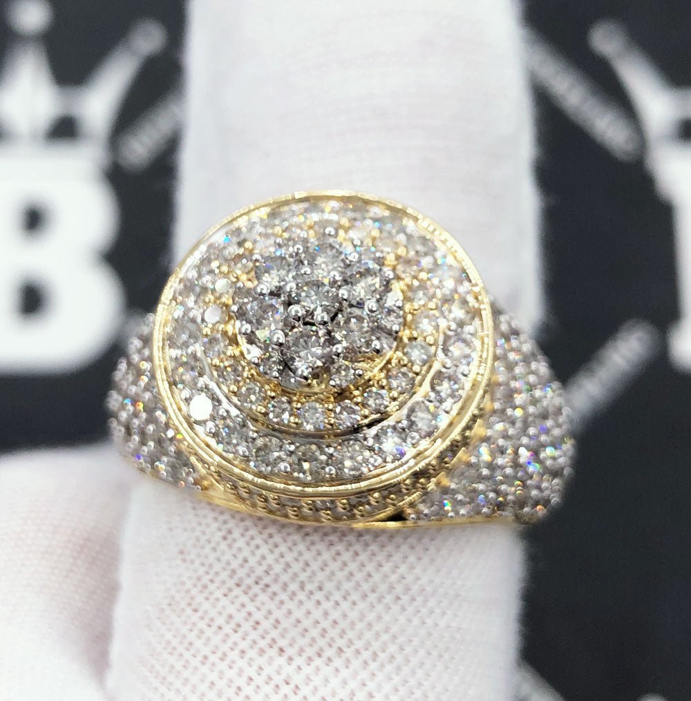 Layered Cluster 3.55cttw Diamond Ring 10K Yellow Gold