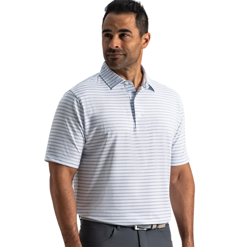 Level Stripe Lisle - White / Blue Breeze / Orchid Smoke