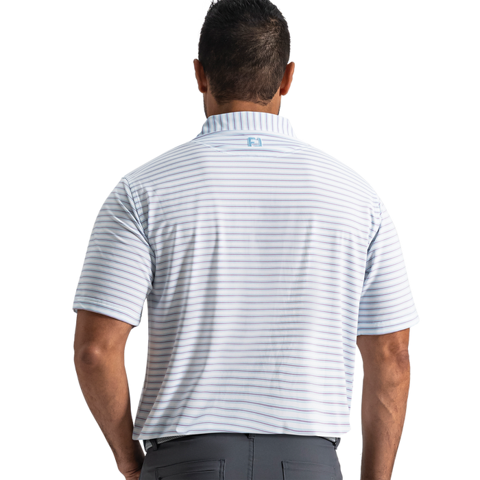 Level Stripe Lisle - White / Blue Breeze / Orchid Smoke