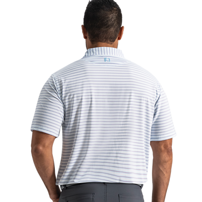 Level Stripe Lisle - White / Blue Breeze / Orchid Smoke
